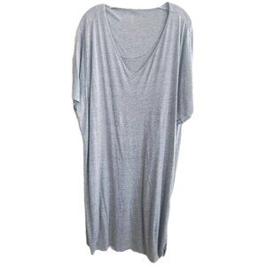 Serenada Women's 3XL Gray Short Sleeve Nightgown Sleep Shirt